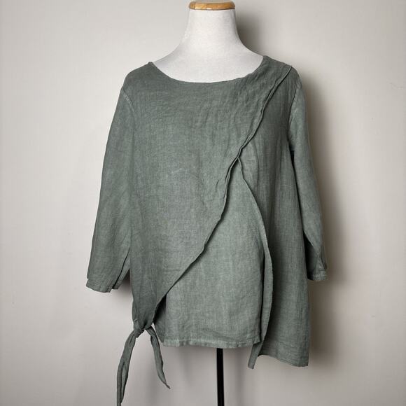 Milio Milano Womens Linen Layered Tunic Top Size S Minimalist Indie Lagenlook - Picture 1 of 8